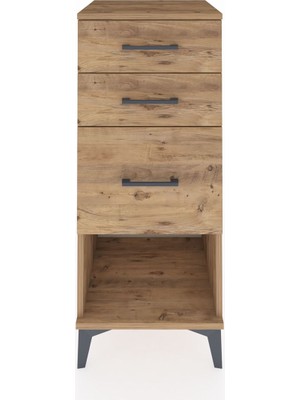Hyperion Komodin 3 Çekmeceli 44X44X106 Çam-Çam