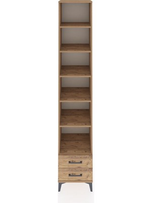 Hyperion Dolap 6 Raflı 2 Çekmeceli 44X44X243 Çam-Çam