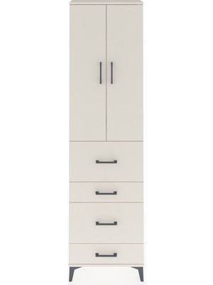 Arges Dolap 3 Raflı 4 Çekmeceli 2 Kapaklı 60X30X221 Aytaşı-Aytaşı