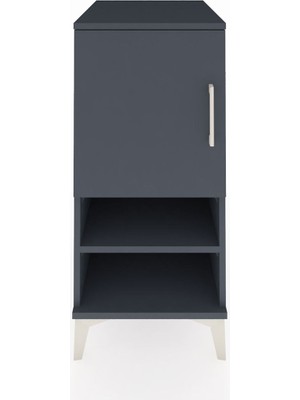 Kronos Komodin 3 Raflı Tek Kapaklı 44X59X96 Antrasit-Antrasit