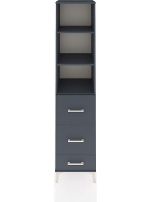 Hyperion Dolap 3 Raflı 3 Çekmeceli 44X44X195 Antrasit-Antrasit