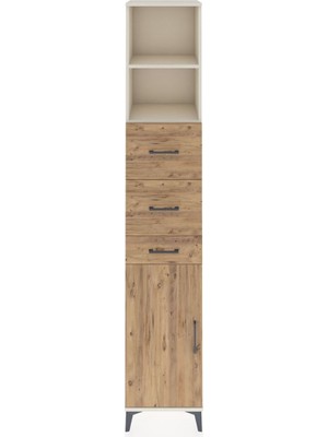 Hyperion Dolap 3 Raflı 3 Çekmeceli Tek Kapaklı 44X44X243 Aytaşı-Çam