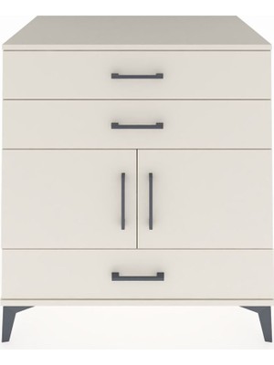 Kronos Şifonyer Tek Raflı 3 Çekmeceli 2 Kapaklı 88X59X96 Aytaşı-Aytaşı