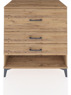 Kronos Şifonyer 3 Çekmeceli 88X59X96 Çam-Çam