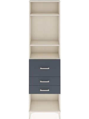 Arges Dolap 3 Raflı 3 Çekmeceli 60X30X221 Aytaşı-Antrasit
