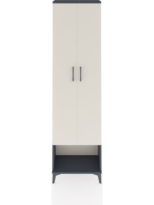 Arges Dolap 5 Raflı 2 Kapaklı 60X30X221 Antrasit-Aytaşı