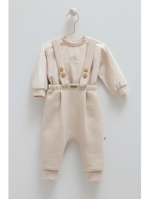 Good Vıbes Askılı Pantolonlu Alt Üst Takım - Caramell  - TKE2044 - Kahverengi - 9 - 12 Ay - TKE2044-KAHVERENGI-9 - 12 Ay Kahverengi