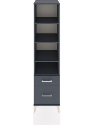 Hyperion Dolap 4 Raflı 2 Çekmeceli 44X44X182 Antrasit-Antrasit