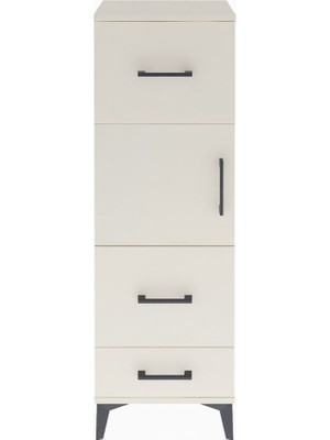 Arges Dolap Tek Raflı 3 Çekmeceli Tek Kapaklı 44X30X134 Aytaşı-Aytaşı