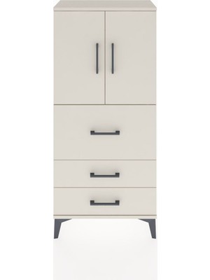 Hyperion Dolap Tek Raflı 3 Çekmeceli 2 Kapaklı 60X44X134 Aytaşı-Aytaşı