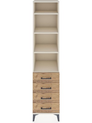 Hyperion Dolap 4 Raflı 4 Çekmeceli 44X44X195 Aytaşı-Çam