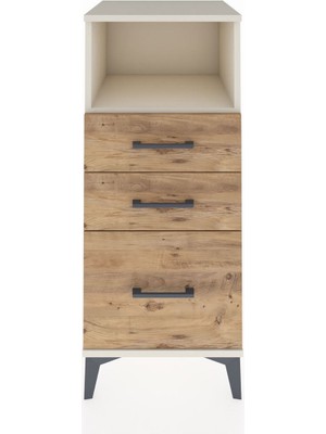 Hyperion Komodin Tek Raflı 3 Çekmeceli 44X44X106 Aytaşı-Çam