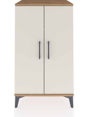 Hyperion Komodin 2 Raflı 2 Kapaklı 60X44X106 Çam-Aytaşı