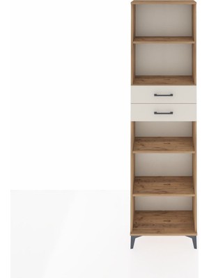 Arges Dolap 4 Raflı 2 Çekmeceli 60X30X221 Çam-Aytaşı