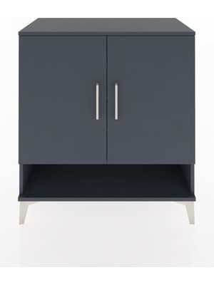 Hyperion Şifonyer 4 Raflı 2 Kapaklı 88X44X96 Antrasit-Antrasit