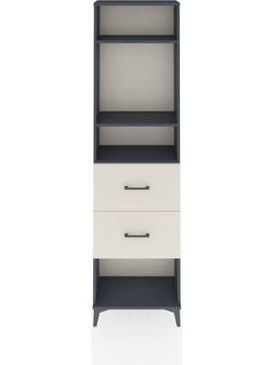 Arges Dolap 3 Raflı 2 Çekmeceli 60X30X221 Antrasit-Aytaşı