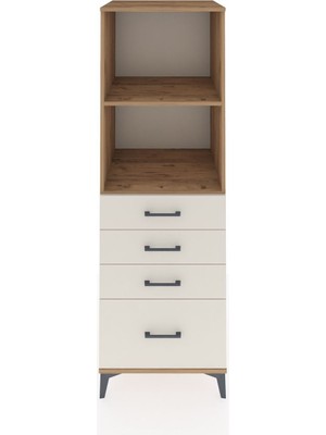 Kronos Dolap 2 Raflı 4 Çekmeceli 60X59X182 Çam-Aytaşı