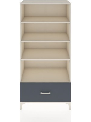 Hyperion Dolap 4 Raflı Tek Çekmeceli 88X44X182 Aytaşı-Antrasit