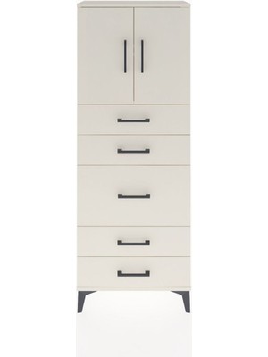 Arges Dolap 2 Raflı 5 Çekmeceli 2 Kapaklı 60X30X163 Aytaşı-Aytaşı