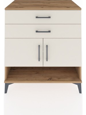 Kronos Şifonyer 2 Raflı 2 Çekmeceli 2 Kapaklı 88X59X96 Çam-Aytaşı