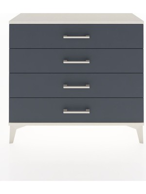 Arges Şifonyer 4 Çekmeceli 88X30X80 Aytaşı-Antrasit
