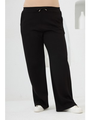 Büyük Beden Siyah Rahat Kesim Eşofman Altı