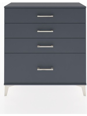 Arges Şifonyer 4 Çekmeceli 88X30X96 Antrasit-Antrasit