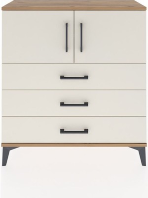 Arges Şifonyer 2 Raflı 3 Çekmeceli 2 Kapaklı 88X30X96 Çam-Aytaşı