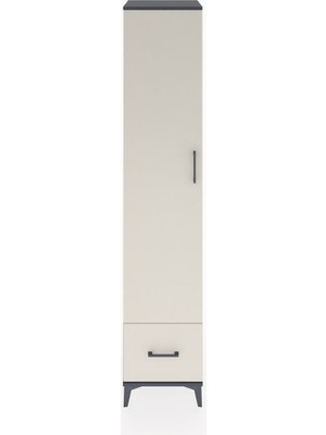 Hyperion Dolap 5 Raflı Tek Çekmeceli Tek Kapaklı 44X44X221 Antrasit-Aytaşı