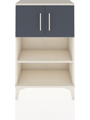 Arges Komodin 2 Raflı 2 Kapaklı 60X30X96 Aytaşı-Antrasit