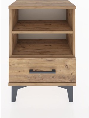 Arges Komodin 2 Raflı Tek Çekmeceli 44X30X64 Çam-Çam