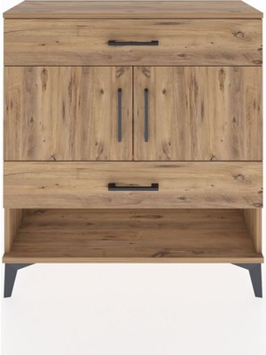 Arges Şifonyer 2 Raflı 2 Çekmeceli 2 Kapaklı 88X30X96 Çam-Çam