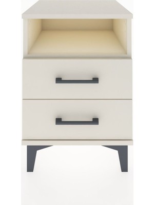 Hyperion Komodin Tek Raflı 2 Çekmeceli 44X44X64 Aytaşı-Aytaşı