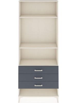 Arges Dolap 3 Raflı 3 Çekmeceli 88X30X221 Aytaşı-Antrasit