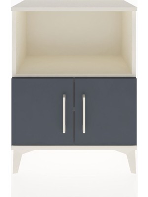 Arges Komodin 2 Raflı 2 Kapaklı 60X30X80 Aytaşı-Antrasit