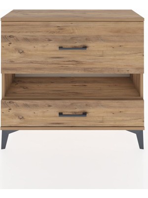 Arges Şifonyer Tek Raflı 2 Çekmeceli 88X30X80 Çam-Çam