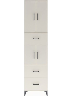 Arges Dolap 5 Raflı 3 Çekmeceli 4 Kapaklı 60X30X243 Aytaşı-Aytaşı