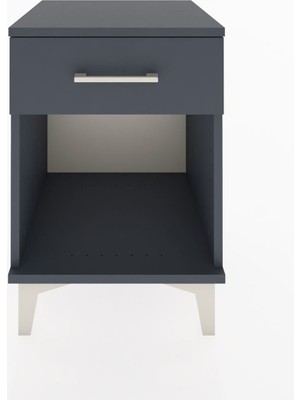 Hyperion Komodin Tek Çekmeceli 44X44X64 Antrasit-Antrasit