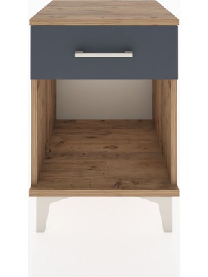 Hyperion Komodin Tek Çekmeceli 44X44X64 Çam-Antrasit
