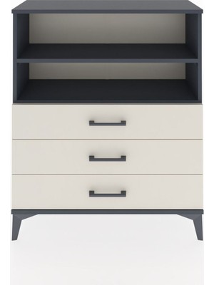 Arges Şifonyer 2 Raflı 3 Çekmeceli 88X30X106 Antrasit-Aytaşı