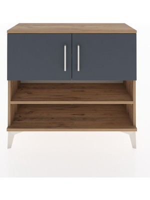 Arges Şifonyer 3 Raflı 2 Kapaklı 88X30X80 Çam-Antrasit