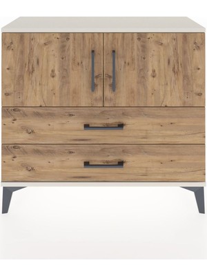 Arges Şifonyer 2 Raflı 2 Çekmeceli 2 Kapaklı 88X30X80 Aytaşı-Çam