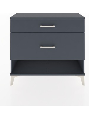 Arges Şifonyer 2 Çekmeceli 88X30X80 Antrasit-Antrasit