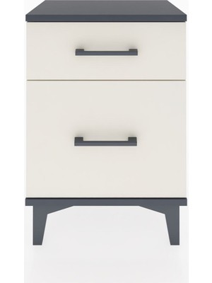 Arges Komodin 2 Çekmeceli 44X30X64 Antrasit-Aytaşı