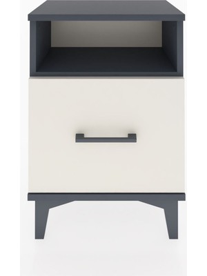 Arges Komodin Tek Raflı 2 Çekmeceli 44X30X64 Antrasit-Aytaşı