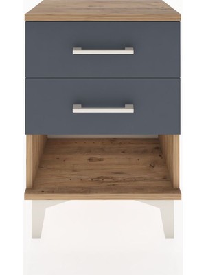 Arges Komodin 2 Çekmeceli 44X30X64 Çam-Antrasit