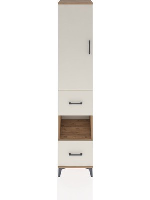 Hyperion Dolap 3 Raflı 2 Çekmeceli Tek Askılı 44X44X221 Çam-Aytaşı