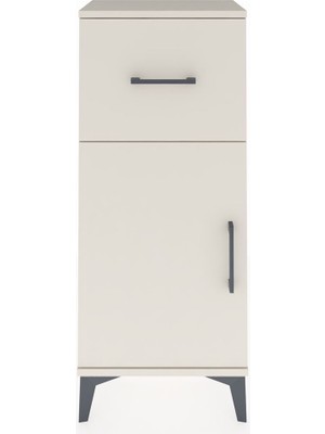 Arges Komodin Tek Raflı Tek Çekmeceli Tek Kapaklı 44X30X106 Aytaşı-Aytaşı