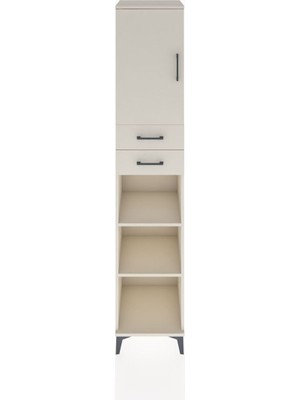 Hyperion Dolap 4 Raflı 2 Çekmeceli Tek Kapaklı 44X44X221 Aytaşı-Aytaşı