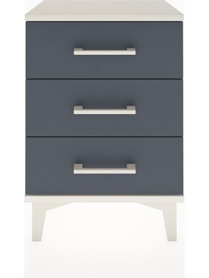 Arges Komodin 3 Çekmeceli 44X30X64 Aytaşı-Antrasit